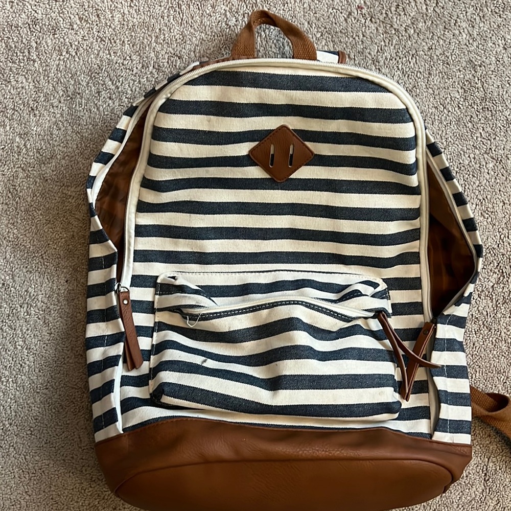 NWOT striped back pack